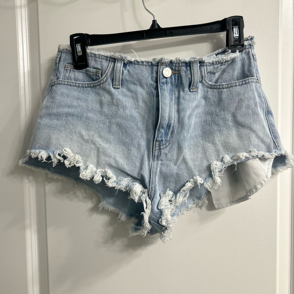 Sincerely Jules Light Blue Frayed Jean Shorts